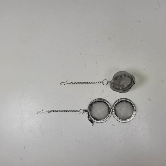 Silver Tea Infuser with Chain Set Of 2 - Picture 1 of 3